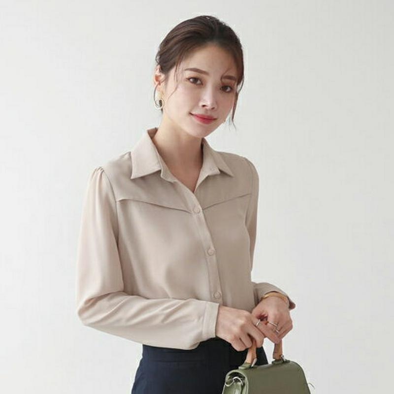 【新作10%OFF】カラーブラウス・全3色・t63610 レディース【bl】【韓国 ファッション トップス ブラウス 長袖 単色