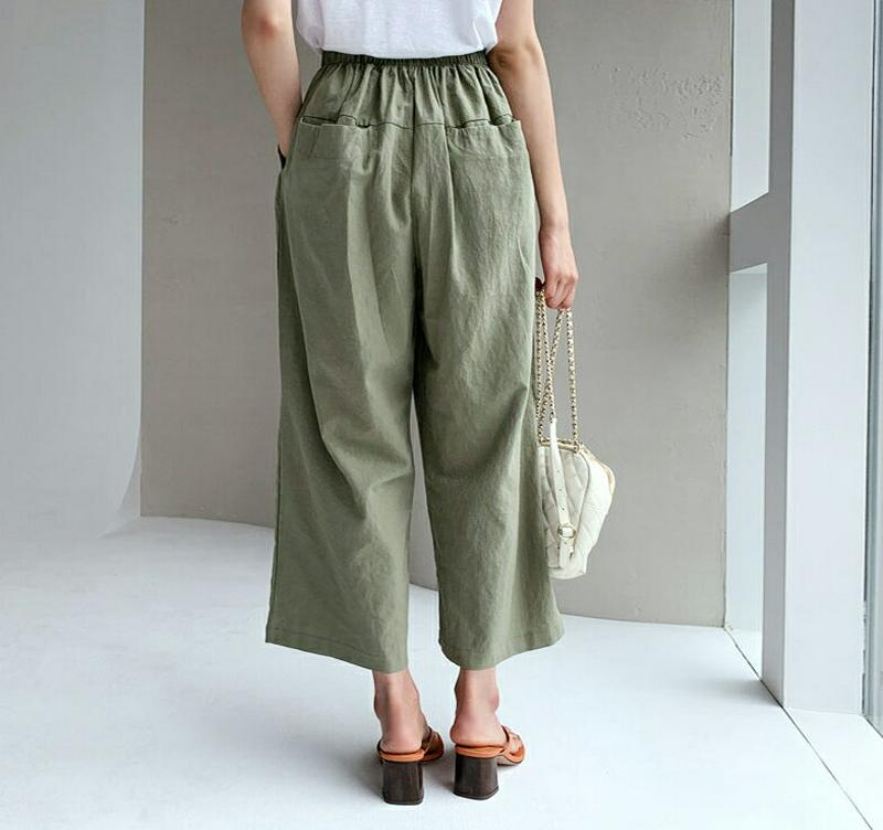 【配送遅延】リネン混ツータックワイドパンツ・全4色・t56614 レディース【pt】【韓国 ファッション ボトムス ズボン パン