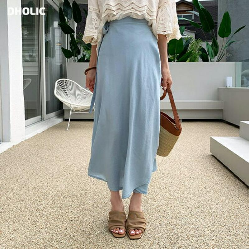 【配送遅延】ラップフレアスカート・全3色・t60470 レディース【sk】【韓国 ファッション ボトムス スカート ロング丈 ロ