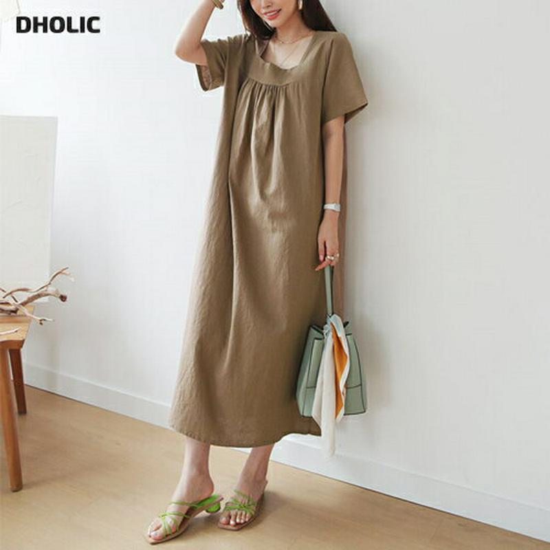 【配送遅延】スクエアギャザーワンピース・全3色・t63297 レディース【ops】【韓国 ファッション ワンピース ロング ロン