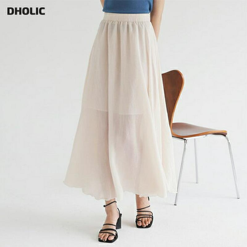 ≪人気商品再入荷≫シフォンAラインスカート・全3色・b56605 レディース【sk】 韓国ファッション ボトムス スカート ロング ロングスカート Aライン Aラインスカート シフォン ウエストゴム 楽ちん カジュアル シンプル 単色 無地 大人 夏