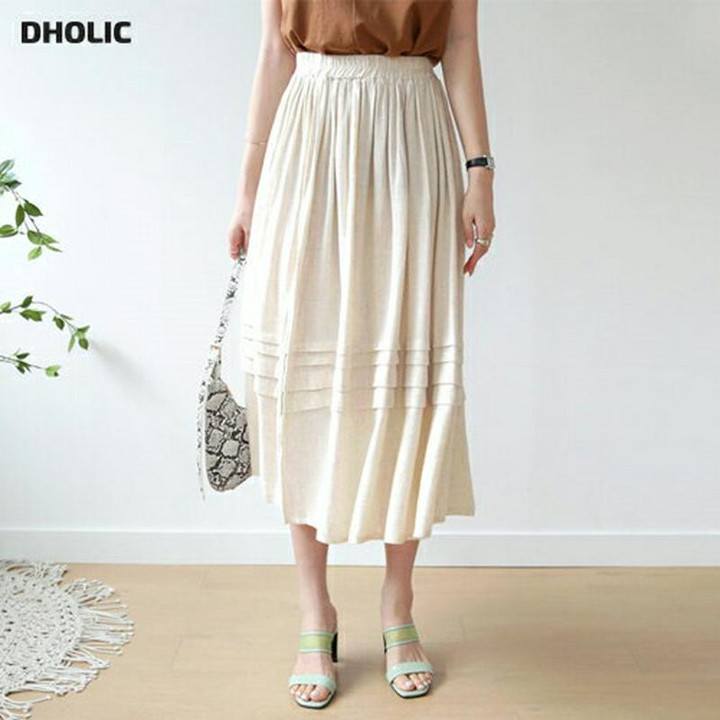 【配送遅延】ウエストゴムタックスカート・全3色・63305 レディース【tops】【韓国 ファッション スカート ロング ロング