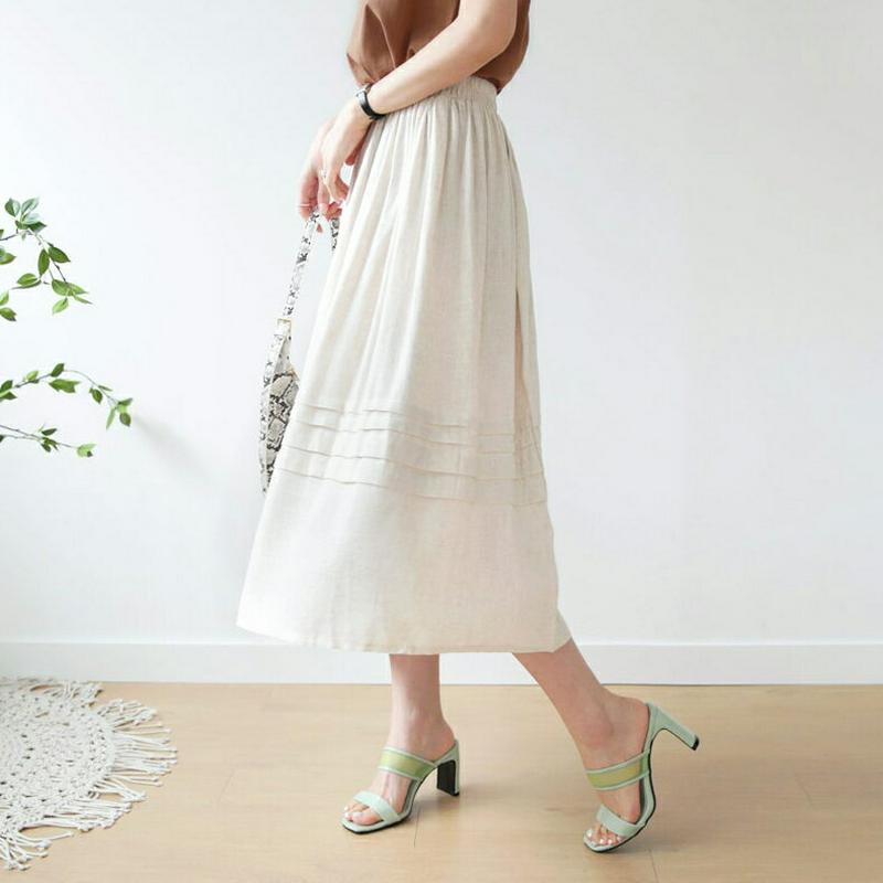 【配送遅延】ウエストゴムタックスカート・全3色・63305 レディース【tops】【韓国 ファッション スカート ロング ロング