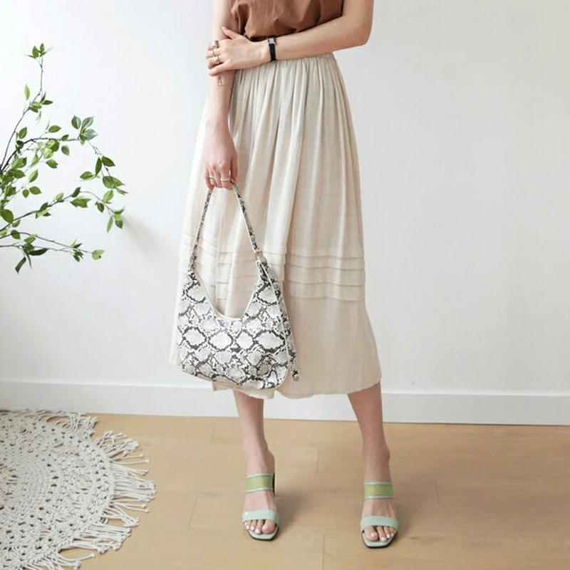 【配送遅延】ウエストゴムタックスカート・全3色・63305 レディース【tops】【韓国 ファッション スカート ロング ロング