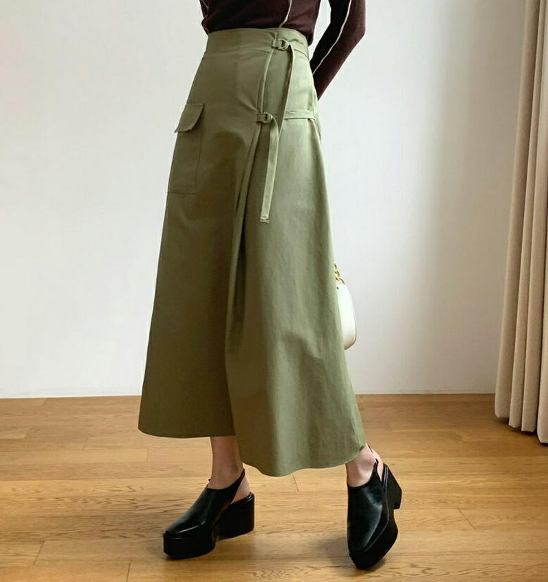 【配送遅延】【新作10%OFF】サイドベルトポケットスカート・全2色・t47941 レディース【sk】【韓国 ファッション スカ