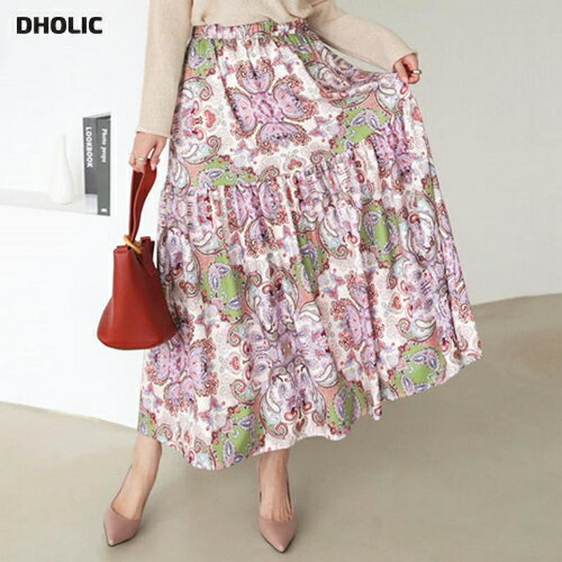 【新作10%OFF】ペイズリーギャザースカート・全2色・63710 レディース【sk】【韓国 ファッション スカート ロング ロ