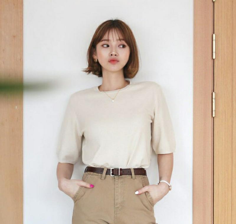 【配送遅延】【新作10%OFF】5分丈スリーブニット・全5色・t47930 レディース【tops】【韓国 ファッション トップス