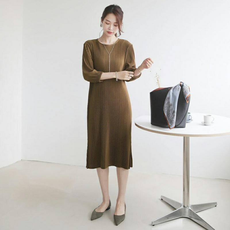 【配送遅延】【新作10%OFF】プリーツワンピース・全4色・b63700 レディース【ops】【韓国 ファッション ワンピース 