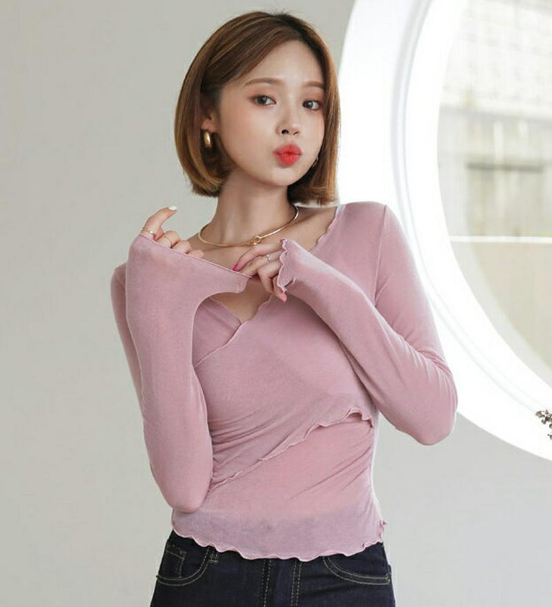 【配送遅延】【新作10%OFF】2WAYウェーブクロスTシャツ・全4色・t56682 レディース【tops】【韓国 ファッション