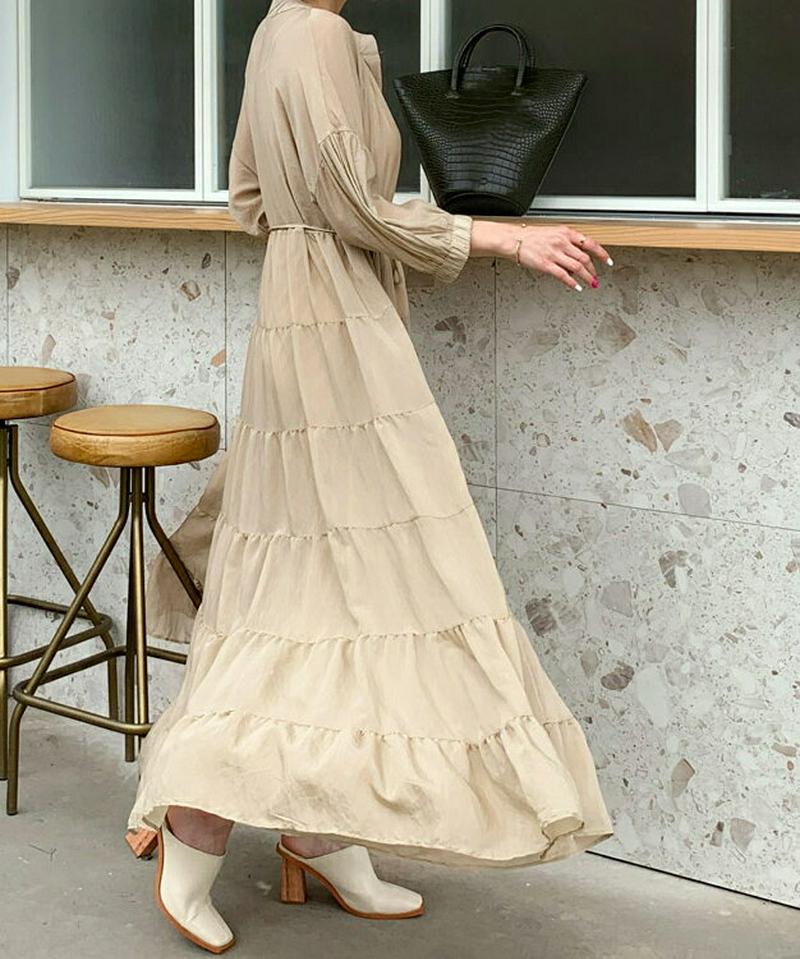 【配送遅延】【新作10%OFF】スリップ&ストラップ付ティアードワンピース・全3色・b56688 レディース【ops】【韓国 フ