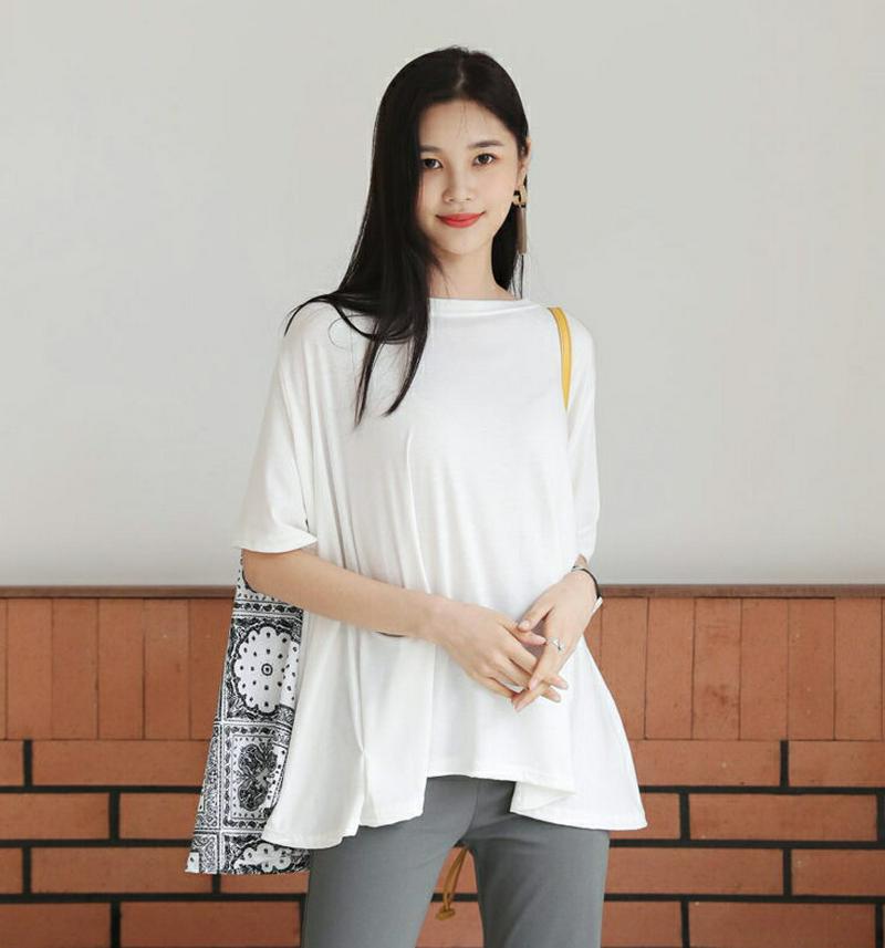 【新作10%OFF】2WAYペイズリーフレアTシャツ・全2色・b56702 レディース【tops】【韓国 ファッション トップス