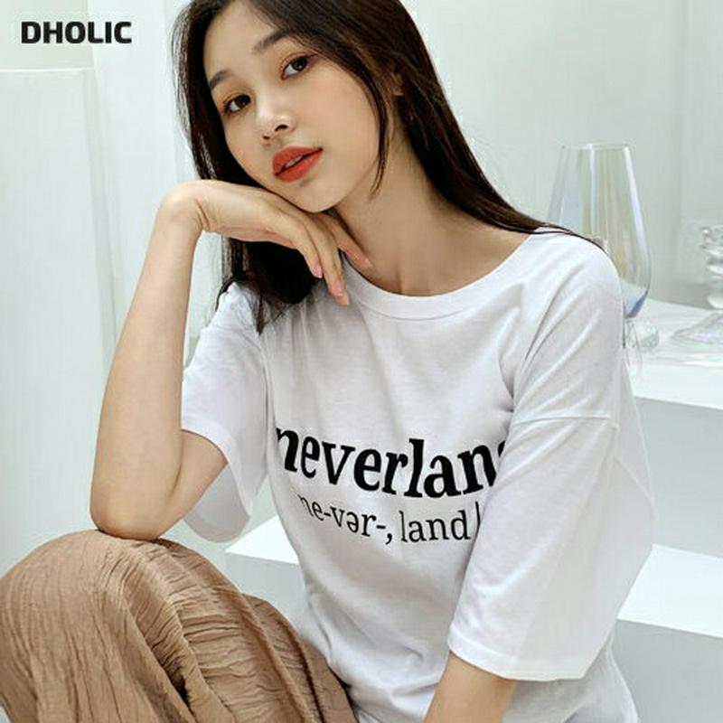 neverland:リボンTシャツ・全2色・t56695 レディース【tops】【韓国 ファッション トップス Tシャツ 半袖 