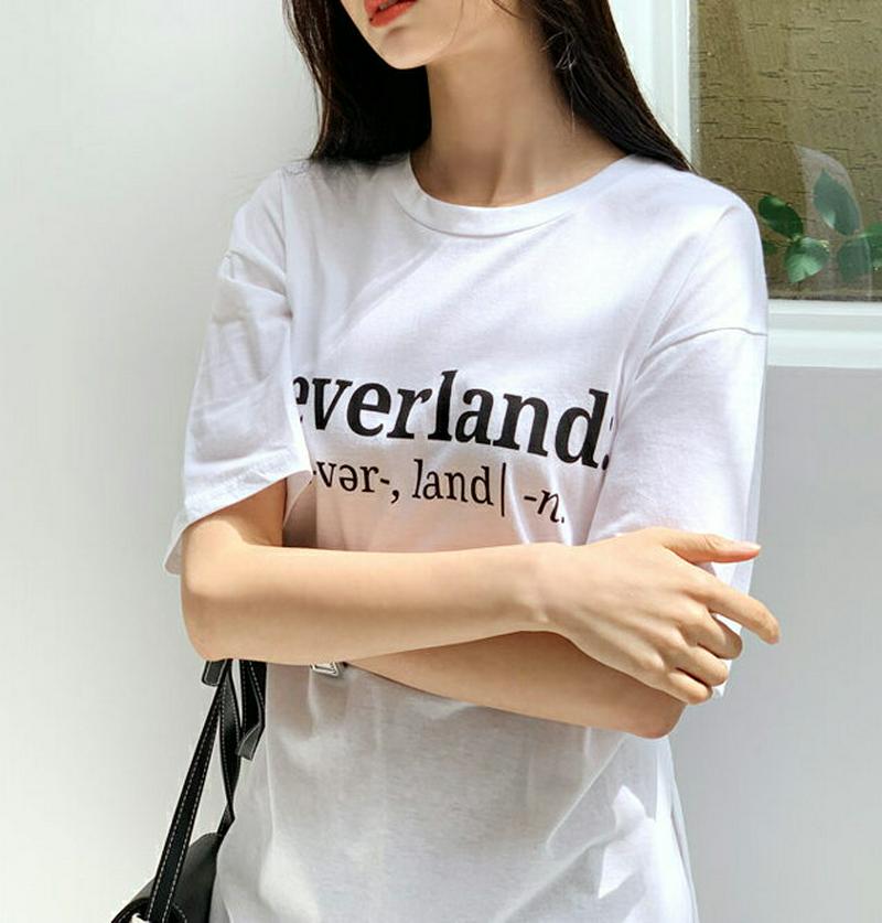 neverland:リボンTシャツ・全2色・t56695 レディース【tops】【韓国 ファッション トップス Tシャツ 半袖 