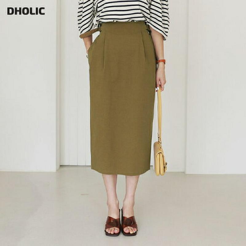 サイドベルトスカート・全3色・b56697 レディース【sk】【韓国 ファッション ボトムス スカート ロング丈 ロングスカート