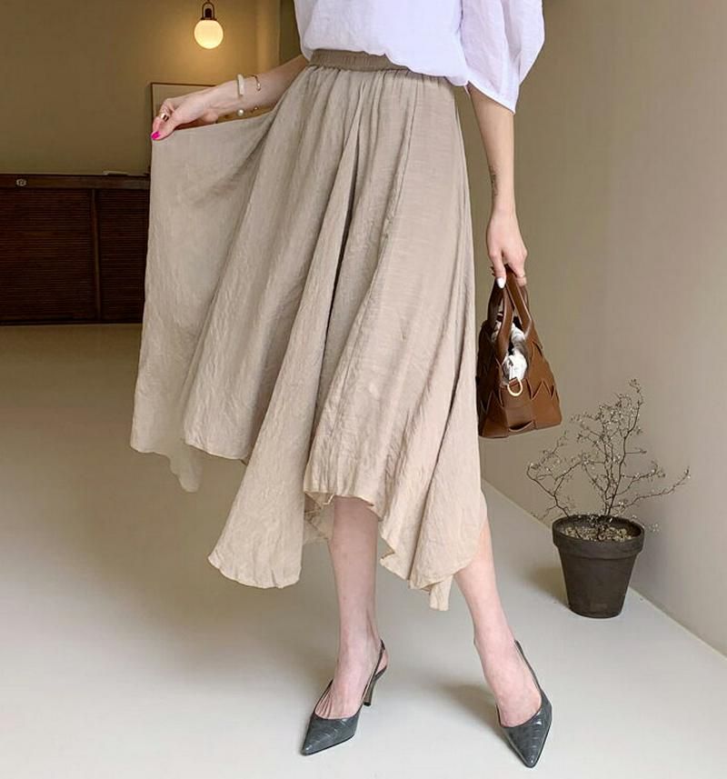 アンバランスヘムスカート・全3色・t60602 レディース【sk】【韓国 ファッション ボトムス スカート ロングスカート ロン