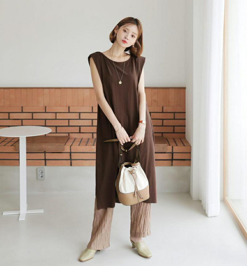 スリーブレスワンピース・全3色・t56718 レディース【ops】【韓国 ファッション ワンピース ロングワンピース スリーブレ