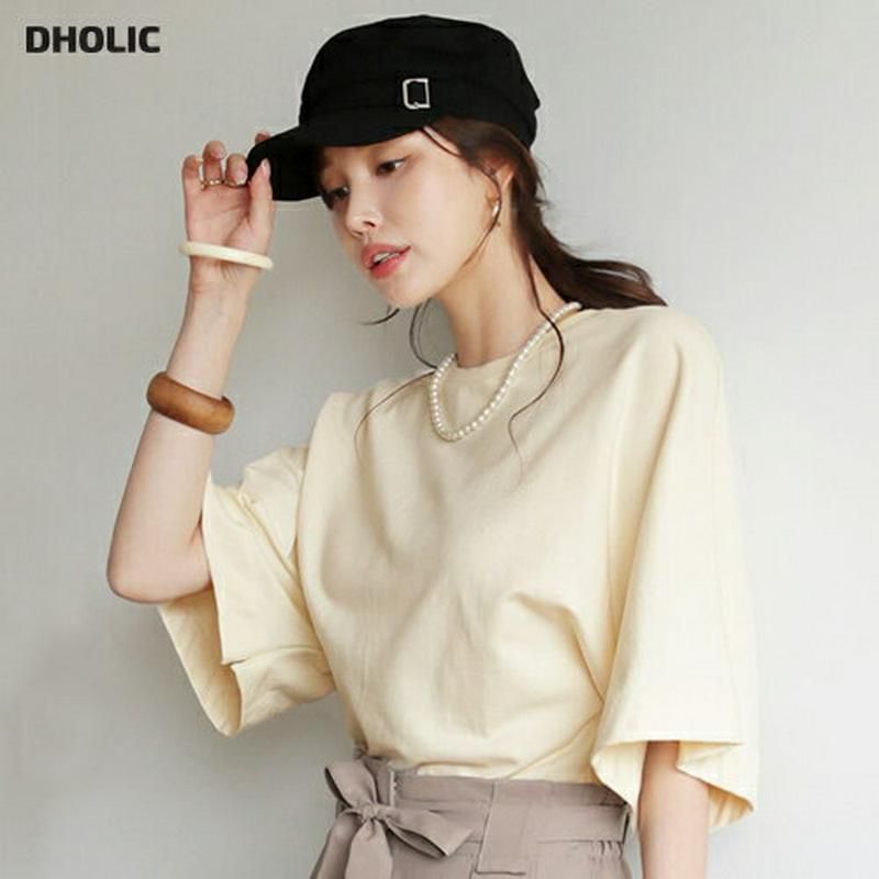 ワイドタックスリーブTシャツ・全4色・b63691 レディース【tops】【韓国 ファッション トップス Tシャツ 七分丈 七分
