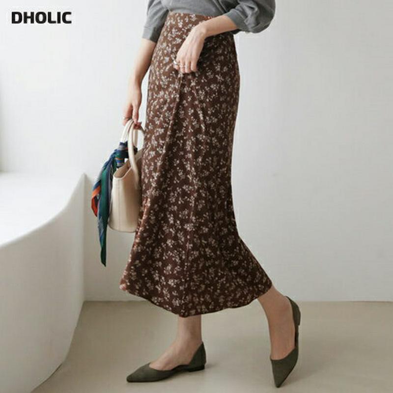 バックゴムフローラルスカート・全2色・b63711 レディース【sk】【韓国 ファッション スカート ロング ロングスカート 総