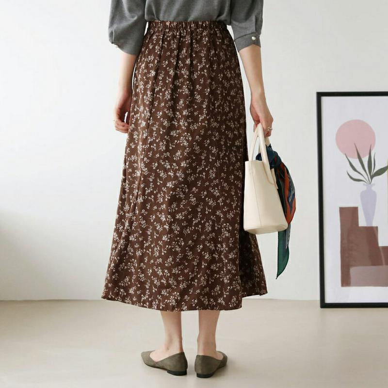 バックゴムフローラルスカート・全2色・b63711 レディース【sk】【韓国 ファッション スカート ロング ロングスカート 総