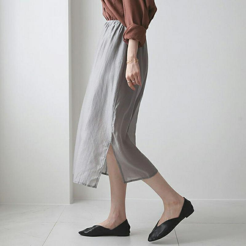 【配送遅延】サテンイージースカート・全5色・b63627 レディース【sk】【韓国 ファッション スカート ロング ロングスカー