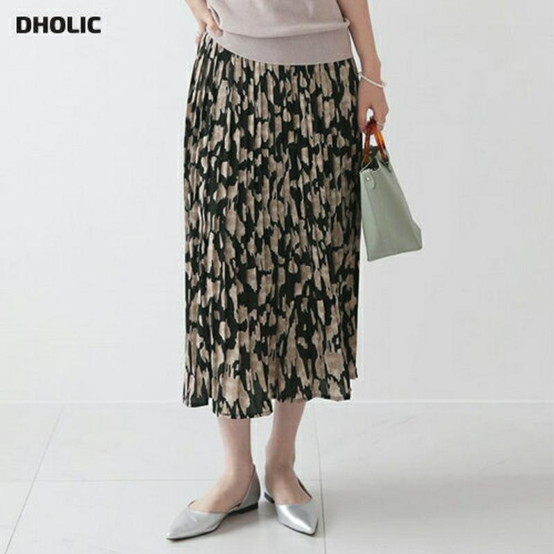 【配送遅延】レオパードプリーツスカート・全2色・b63630 レディース【sk】【韓国 ファッション スカート ロング ロングス