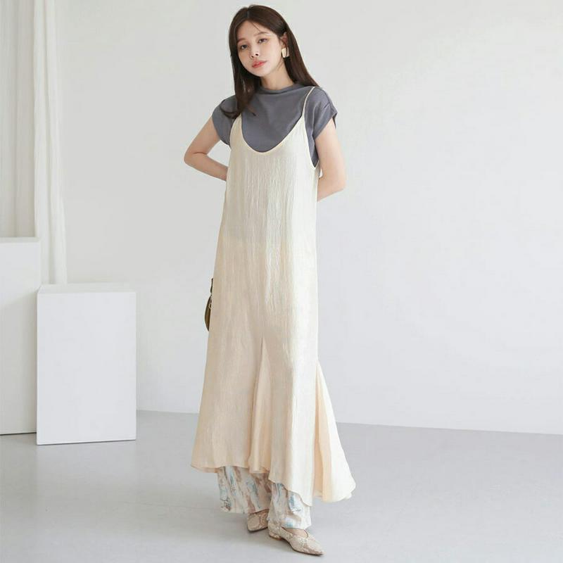 【配送遅延】バックリボンサテンワンピース・全3色・t63626 レディース【ops】【韓国 ファッション ワンピース ロング ロ