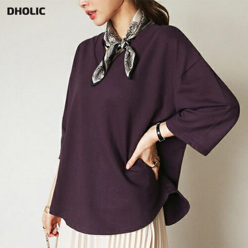 【新作10%OFF】Vネックコットンスウェット・全4色・b63692 レディース【tops】【韓国 ファッション トップス スウ