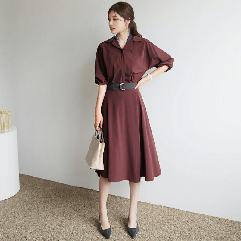 【配送遅延】【新作10%OFF】カラーブラウス&ベルト付スカートSET・全3色・b63706 レディース【ops】【韓国 ファッ