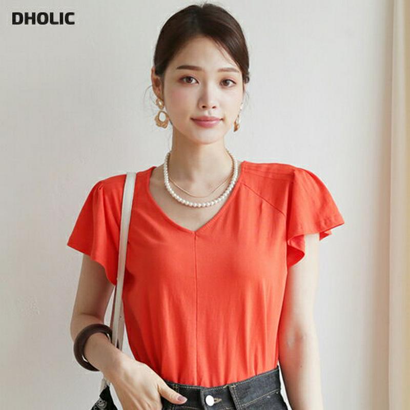 【配送遅延】ウィングスリーブTシャツ・全4色・b63286 レディース【tops】【韓国 ファッション トップス Tシャツ ウィ
