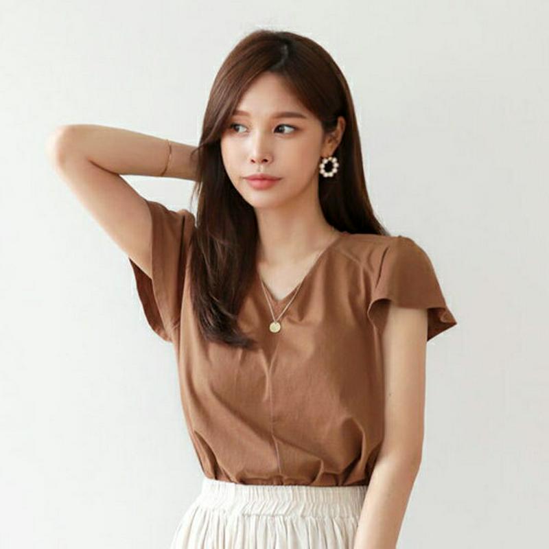 【配送遅延】ウィングスリーブTシャツ・全4色・b63286 レディース【tops】【韓国 ファッション トップス Tシャツ ウィ