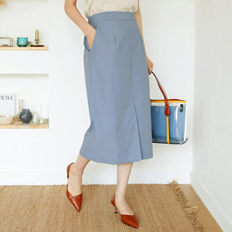 【配送遅延】バックゴムHラインスカート・全3色・b63304 レディース【sk】【韓国 ファッション スカート ミディ丈 ミディ