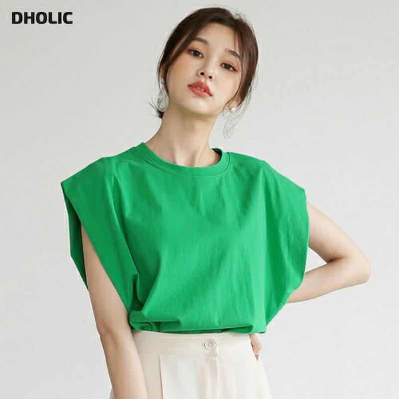 サイドタックTシャツ・全4色・b56616 レディース【tops】【韓国 ファッション トップス Tシャツ 綿 コットン ラウン