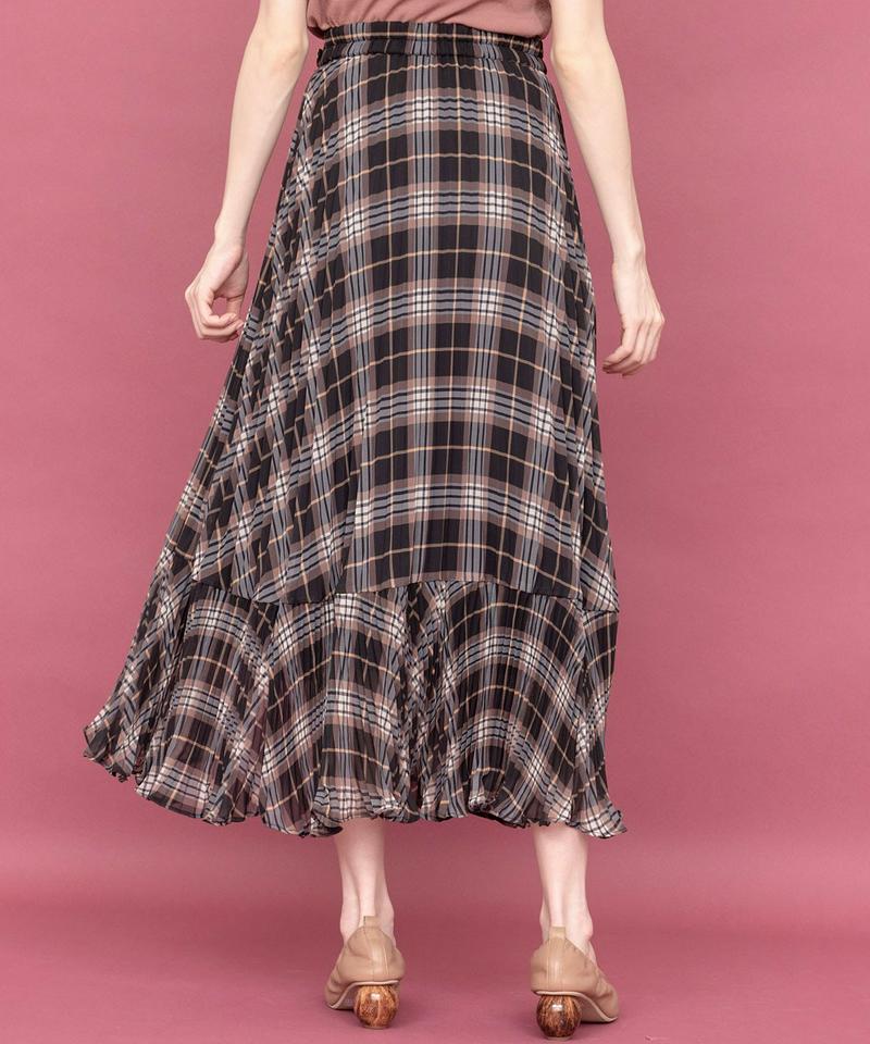 シフォンチェックプリーツスカート