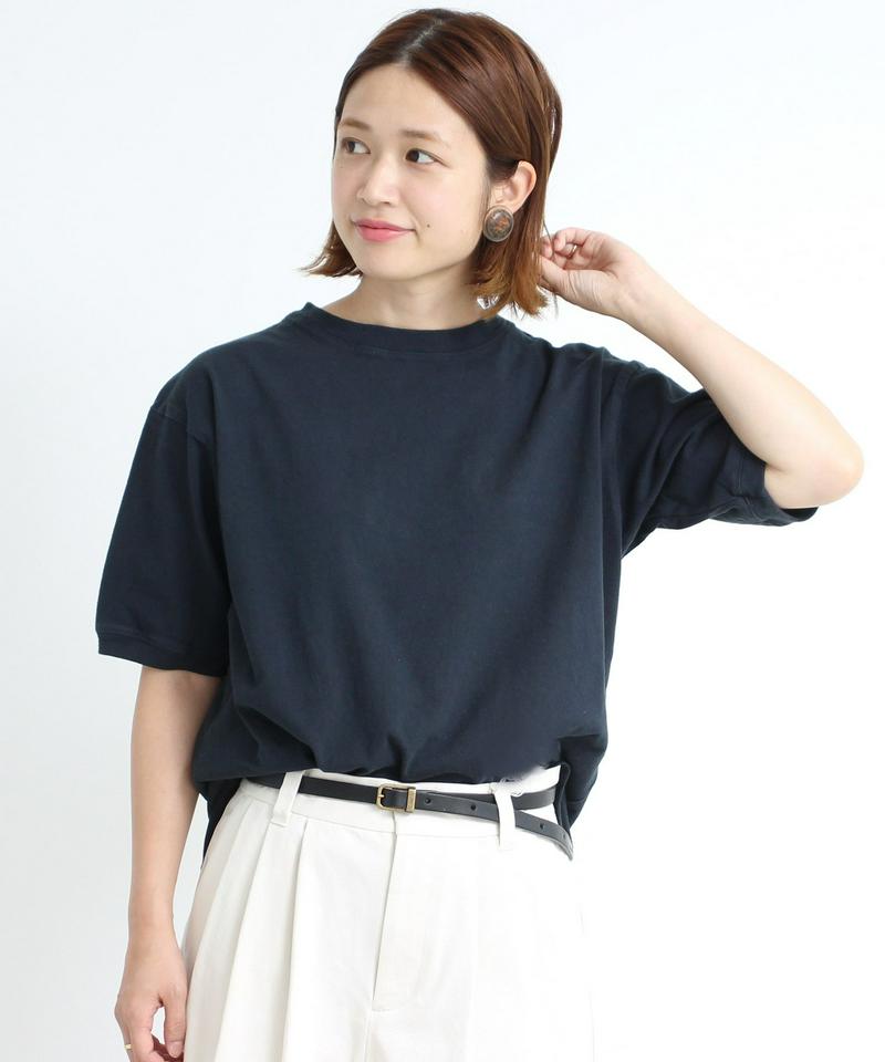 △mat　USAコットン18/-天竺 製品染め リブプルオーバー（mat quotidien）
