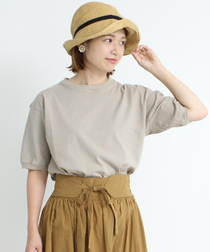 △mat　USAコットン18/-天竺 製品染め リブプルオーバー（mat quotidien）