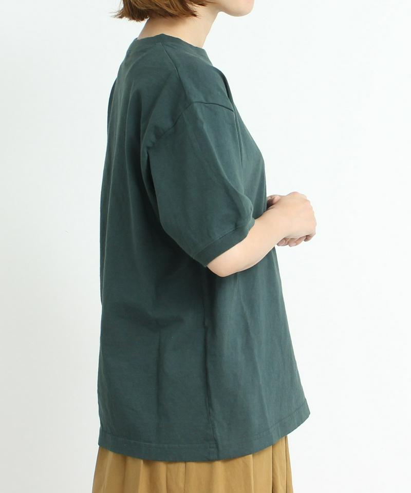 △mat　USAコットン18/-天竺 製品染め リブプルオーバー（mat quotidien）