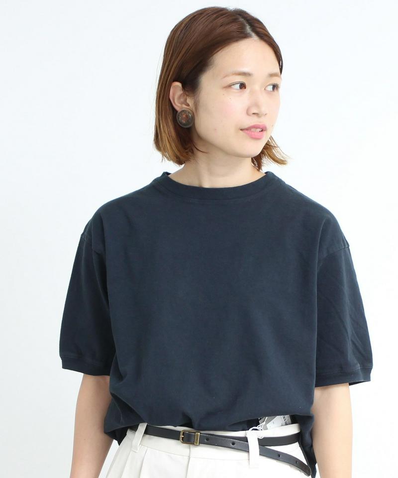 △mat　USAコットン18/-天竺 製品染め リブプルオーバー（mat quotidien）