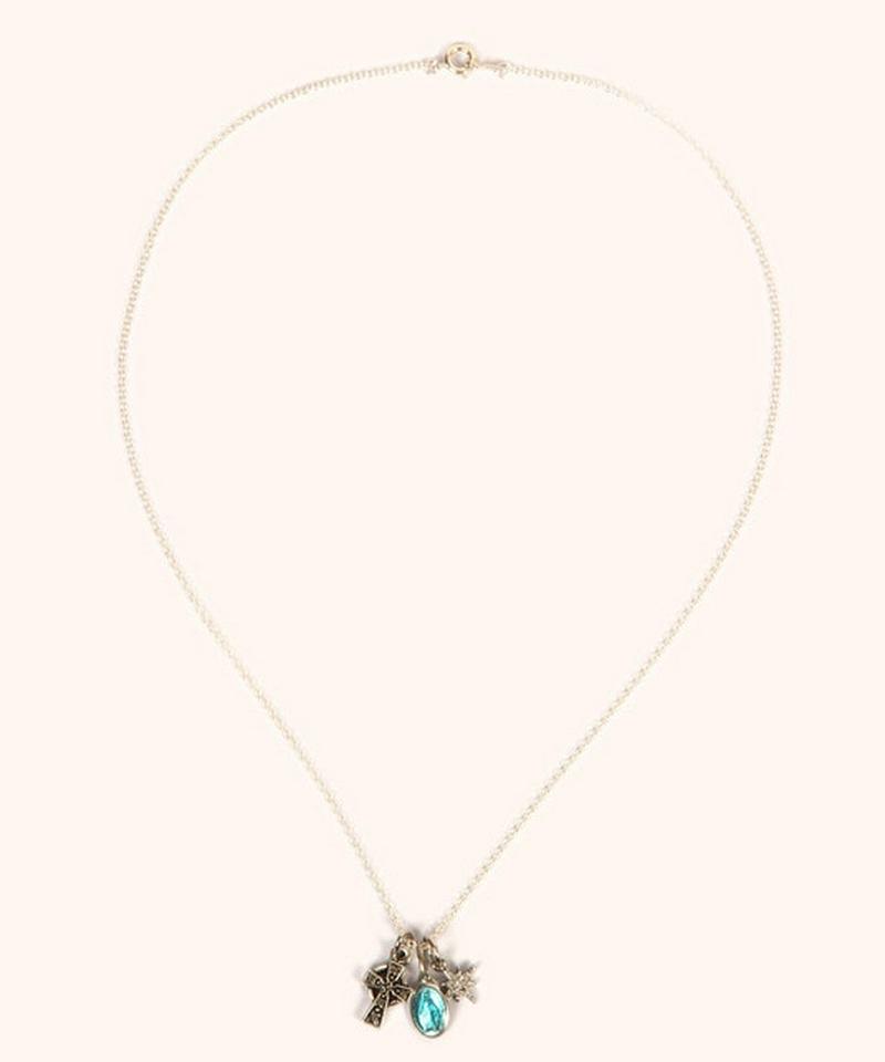 シルバー925 メダイブルー×ガラスネックレス