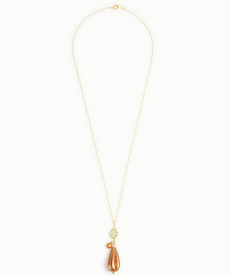 K14GF プレナイト×アクリルシードチャームネックレス