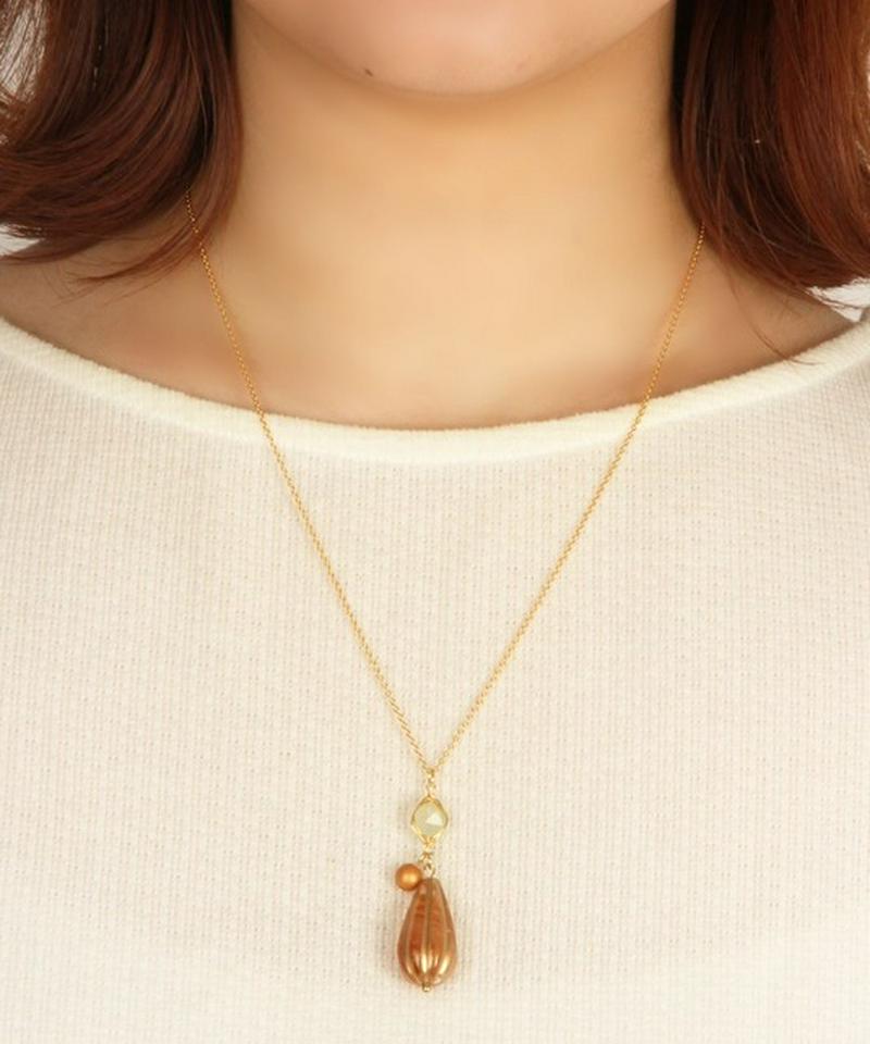K14GF プレナイト×アクリルシードチャームネックレス