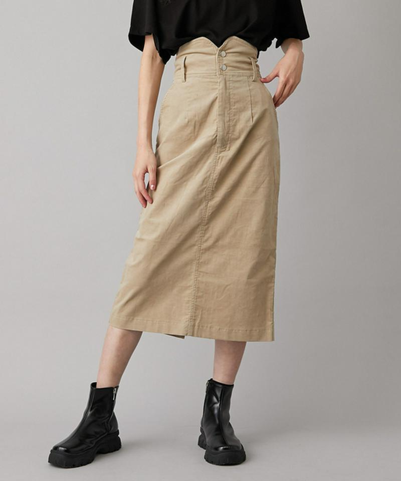 ぺプラムベルト付きペンシルスカート