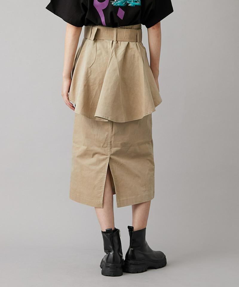 ぺプラムベルト付きペンシルスカート