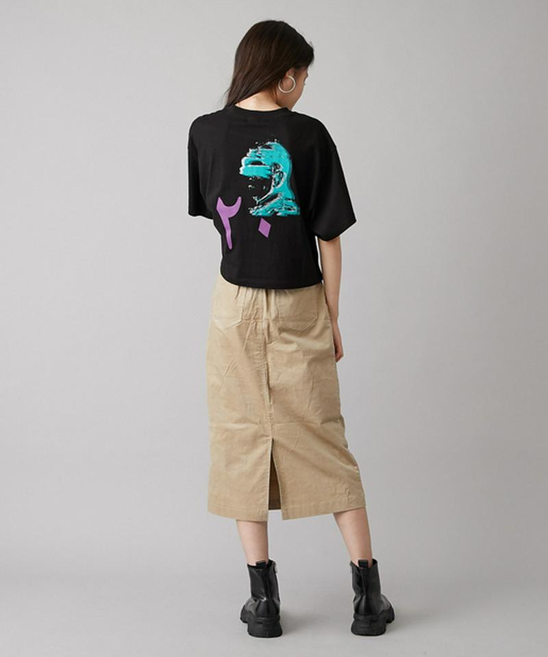 ぺプラムベルト付きペンシルスカート