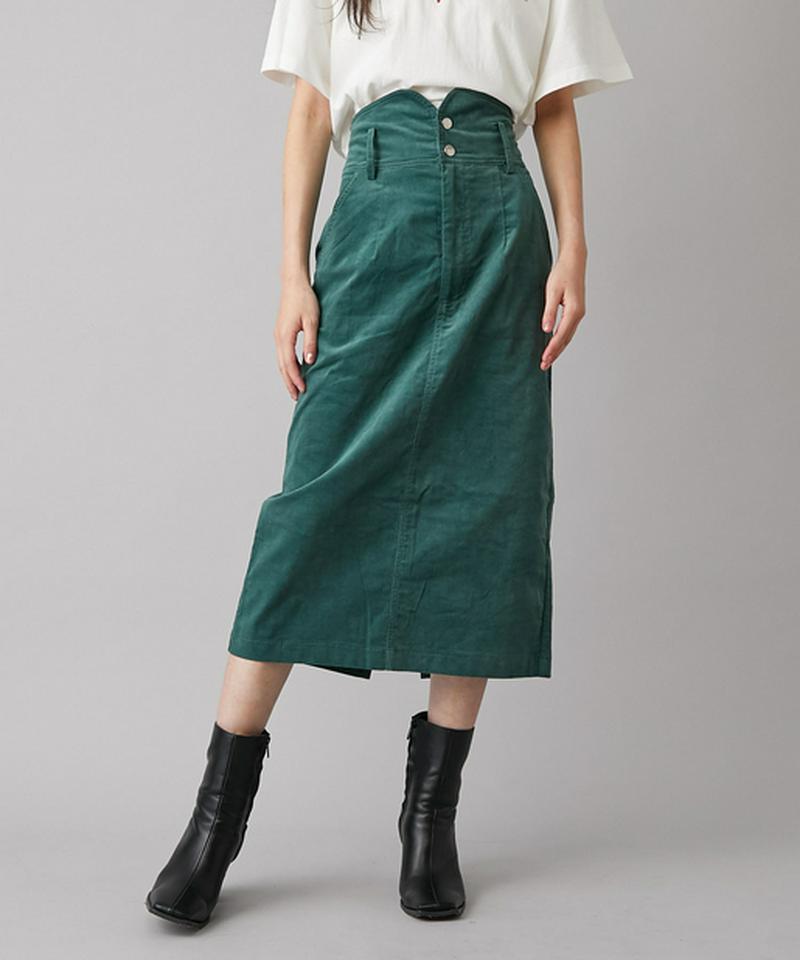 ぺプラムベルト付きペンシルスカート