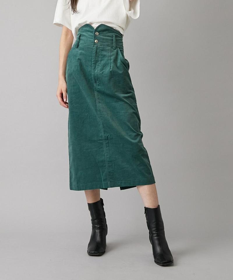 ぺプラムベルト付きペンシルスカート