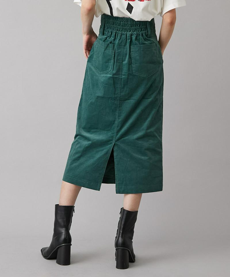 ぺプラムベルト付きペンシルスカート