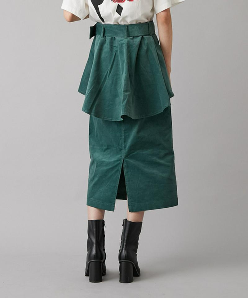 ぺプラムベルト付きペンシルスカート