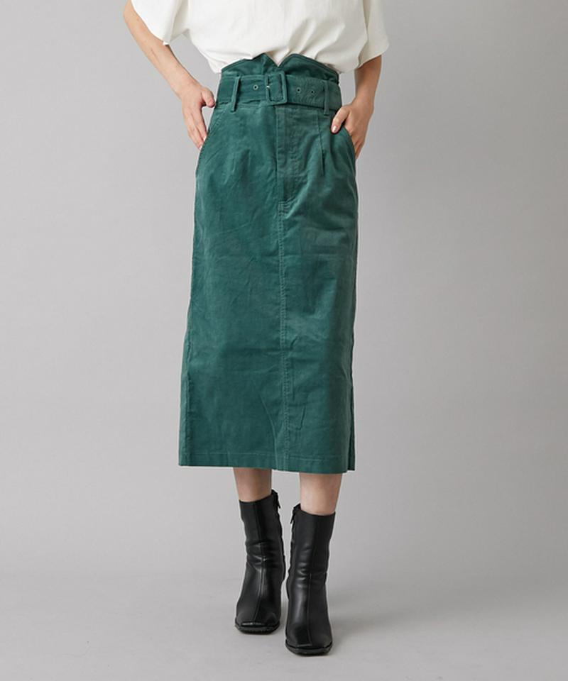 ぺプラムベルト付きペンシルスカート