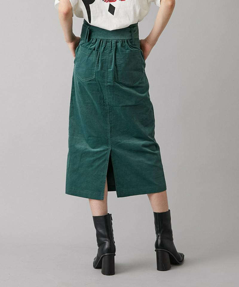 ぺプラムベルト付きペンシルスカート