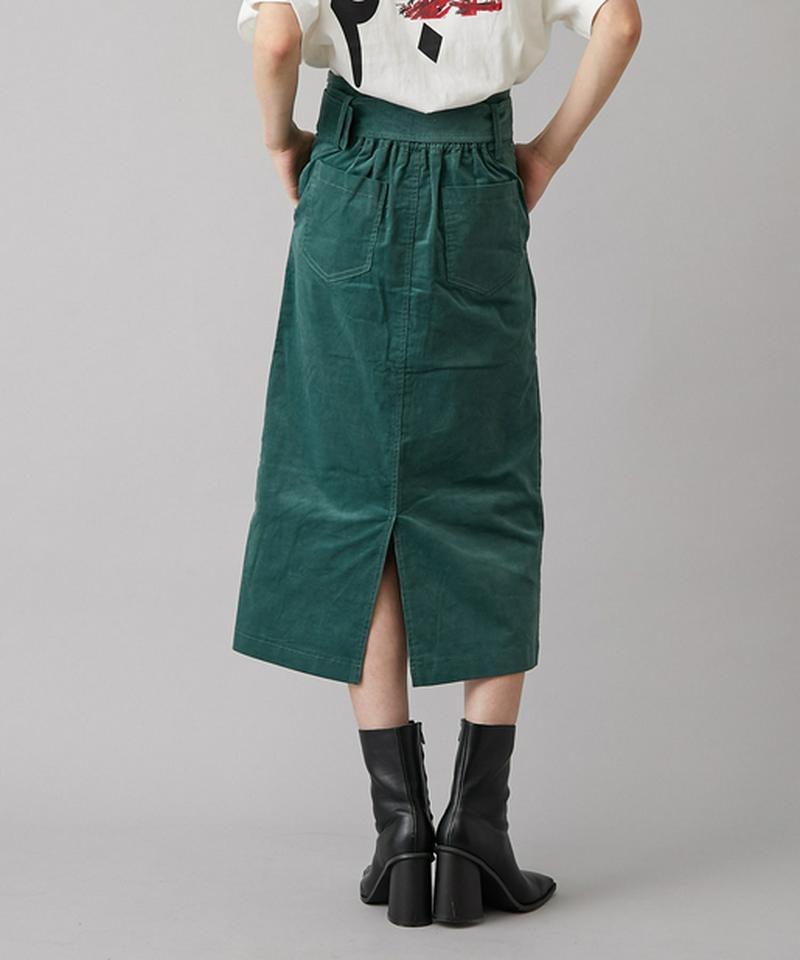 ぺプラムベルト付きペンシルスカート